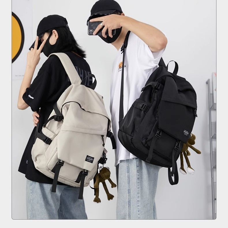 ins backpacks for men: simple and versatile, large-capacity casual travel bags for women. Schoolbags for junior high school, senior high school and college students details Picture