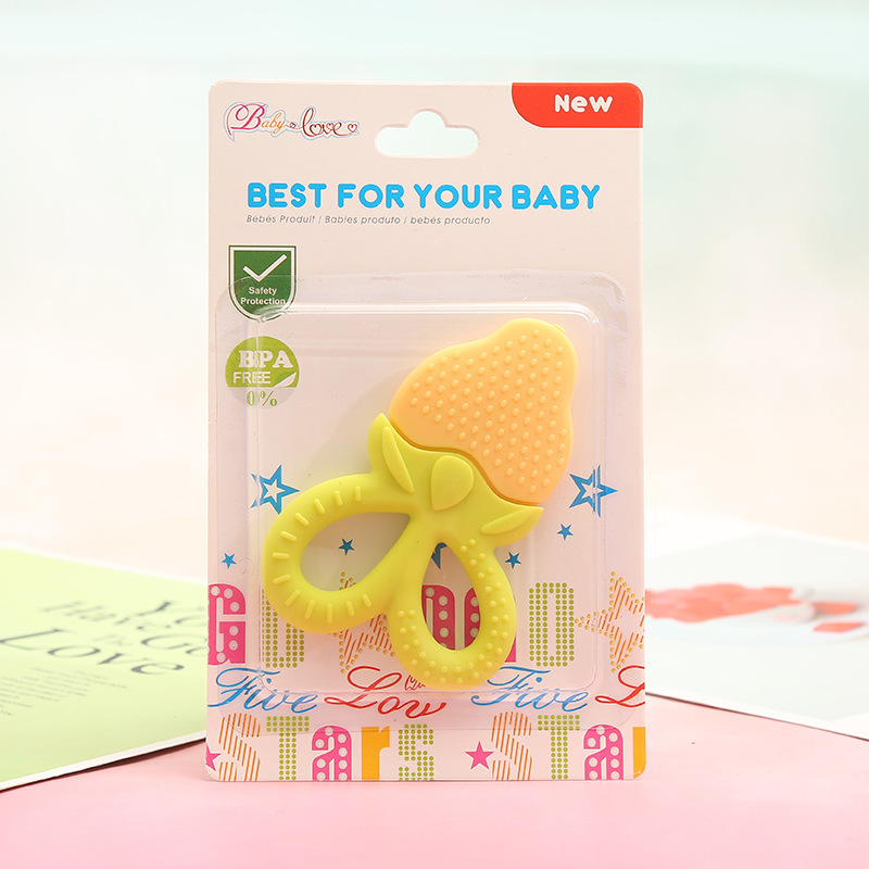 Silicone baby teething rings, fruit-shaped teething rings, three-dimensional teething rings for newborns, teething sticks, baby training bite fun Application Scenario