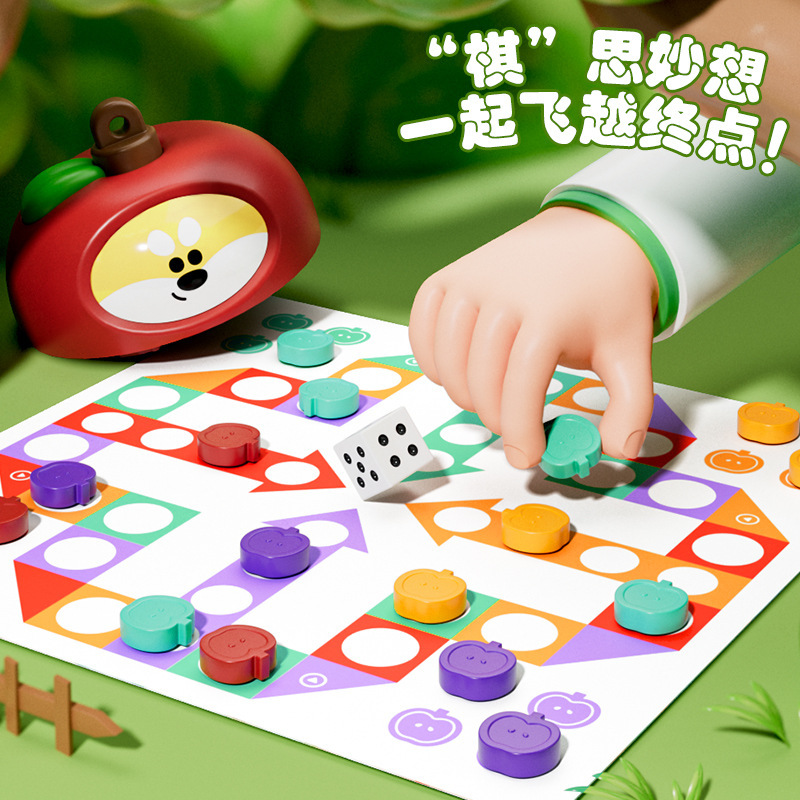 Newch Children's multi-functional board game, Tic-Toh, Flying Chess, Magnetic Fishing, all-in-one indoor tabletop game toy Application Scenario