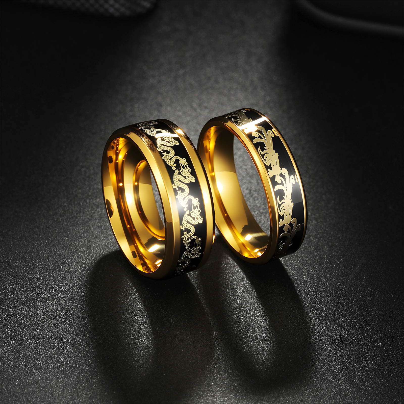 New accessories from Amazon in Europe and America: couple rings, wedding rings, Chinese-style zodiac year rings, Chinese dragon rings, and phoenix rings details Picture