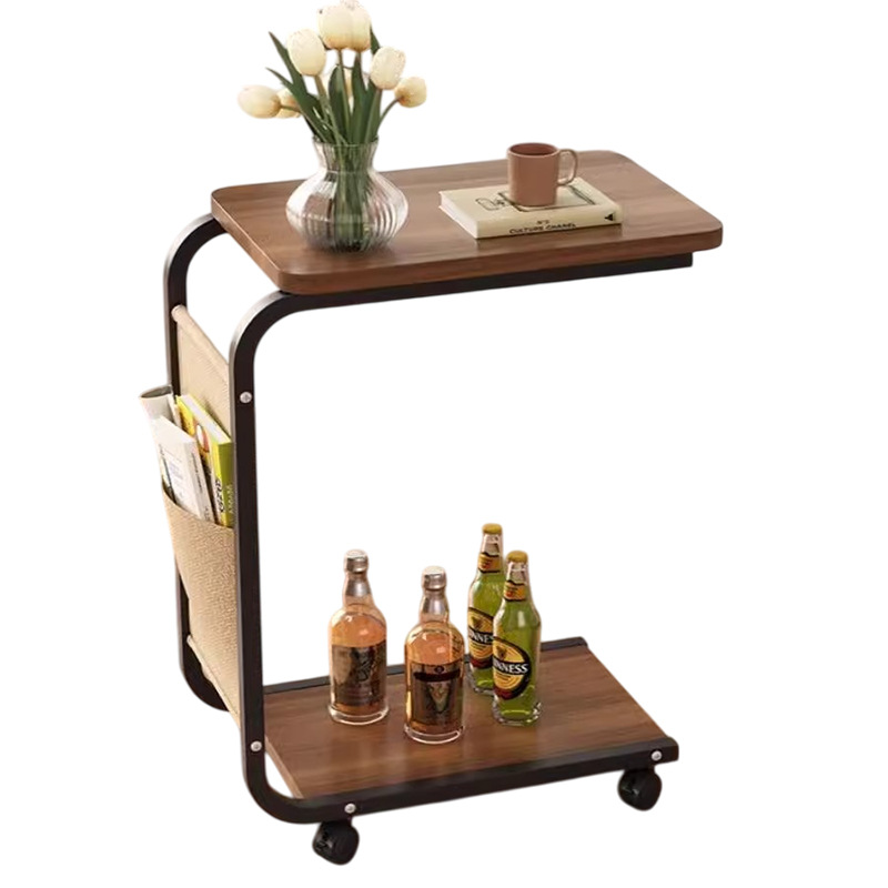 The new side table, movable trolley, sofa side cabinet, simple and modern living room coffee table, storage rack and mini bedside table Item Picture