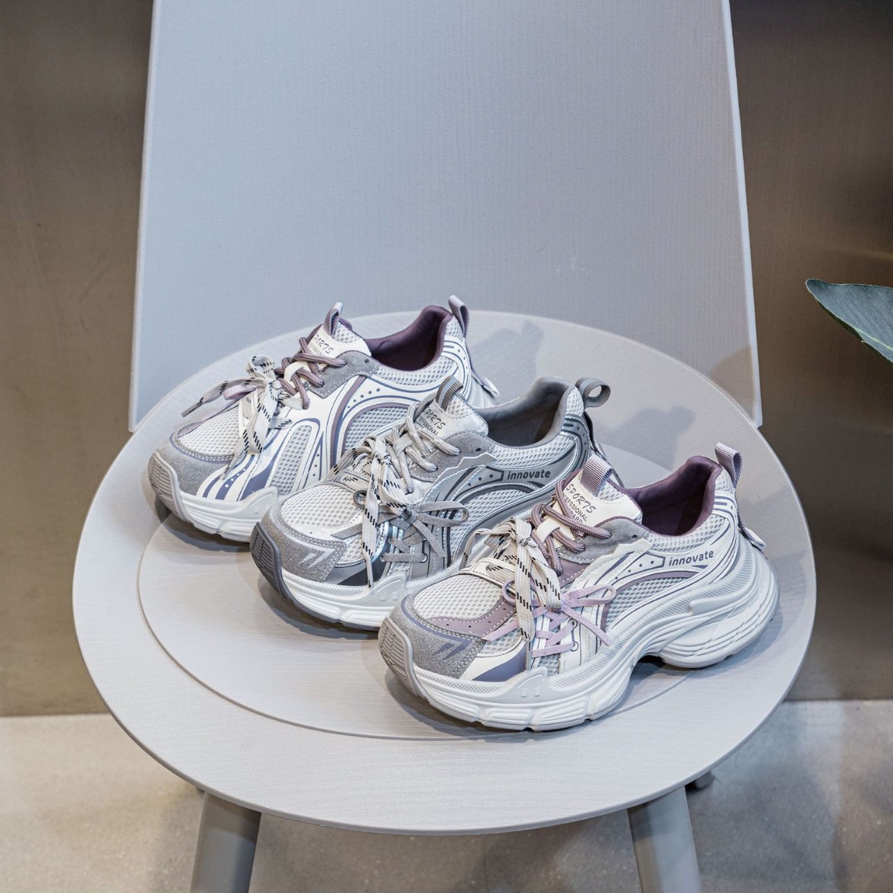 复古小众真皮厚底老爹鞋女2026春季新款轻便增高运动鞋网面休闲鞋