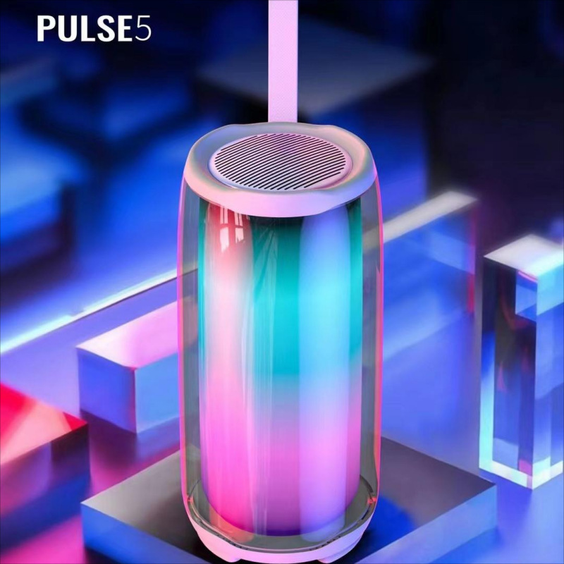 PULSE5 speaker, the fifth-generation portable Bluetooth speaker with a full-screen, colorful light and a heavy subwoofer, is a desktop decoration