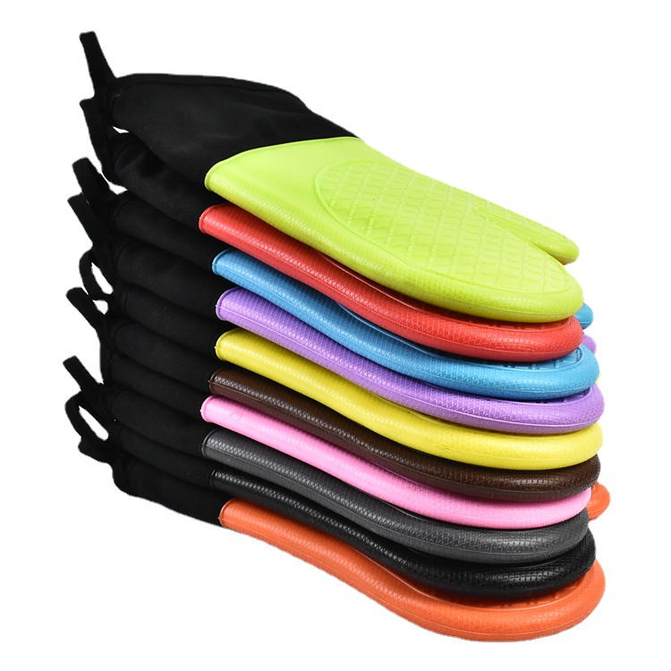 厂家现货 加厚涤棉 防水硅胶手套 隔热 烘焙烤箱 微波炉耐高微波炉手套