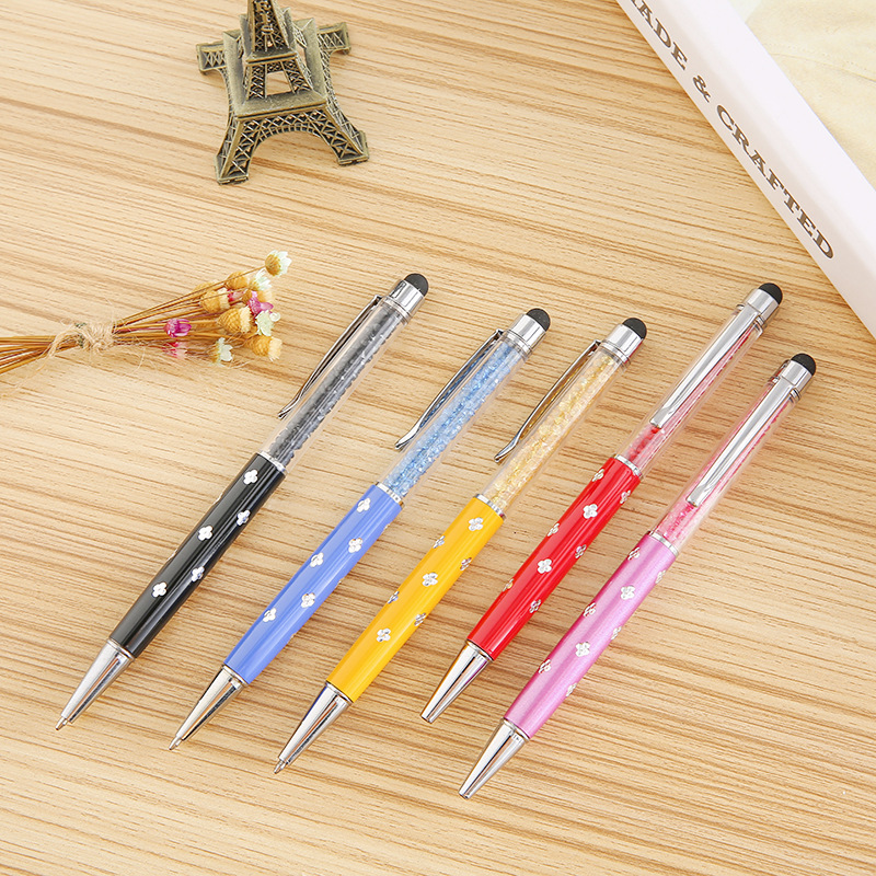 Plum blossom crystal pen, capacitive touch screen, metal ballpoint pen, multi-functional pen that can print logos, festival gift pen, diy details Picture