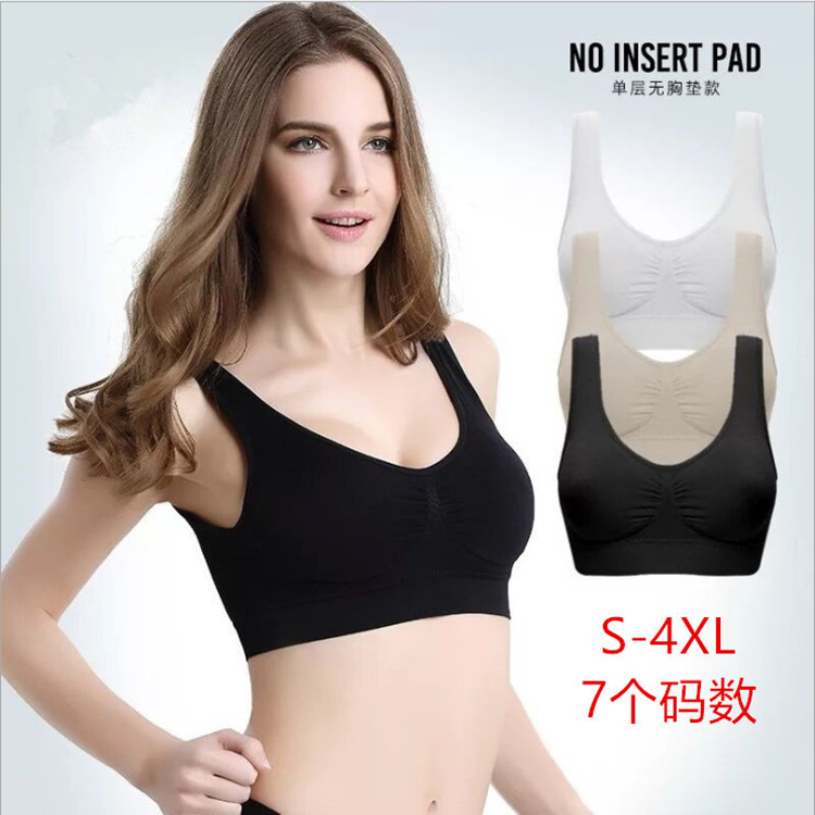 Cross-border exclusive export single-layer plus-size sports bras without breast pads or underpants