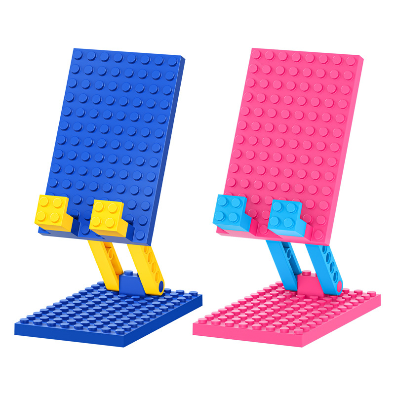 Original cartoon building blocks creative design for mobile phone stand desktop folding lazy phone base, starting from 20 pieces in stock Item Picture