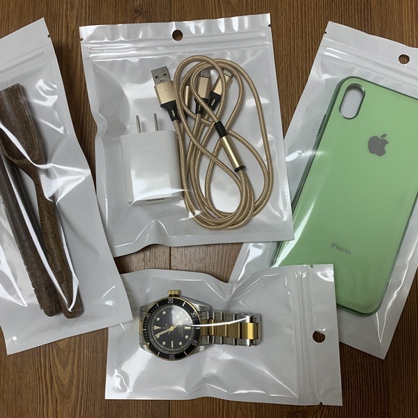 Pearlescent bags, yin-yang self-sealing bags, semi-transparent plastic jewelry gift bags, mobile phone cases, data cables, zipper packaging bags Specification image