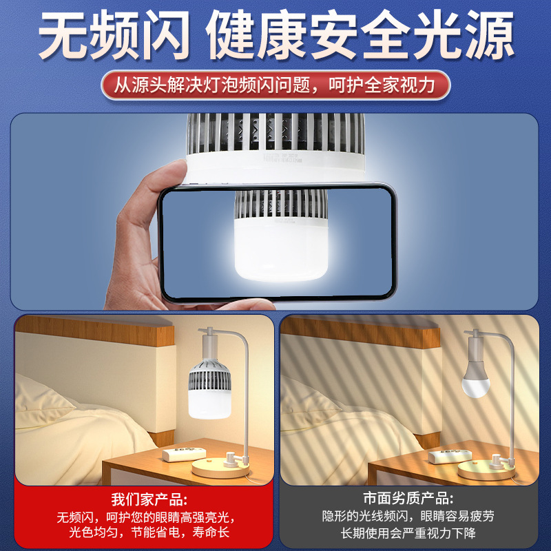 Yaming LED bulb E27 screw socket 100w energy-saving household workshop Construction site factory warehouse ultra-bright flicker-free bulb details Picture
