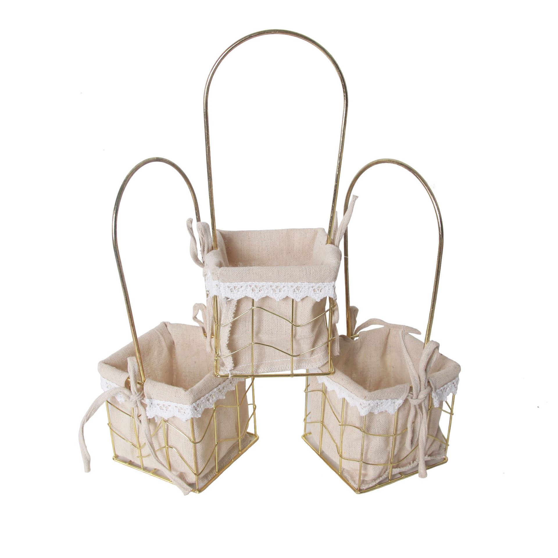 ins金属花篮手提铁艺方形圆形花架鲜花家居收纳框摆件手工制作