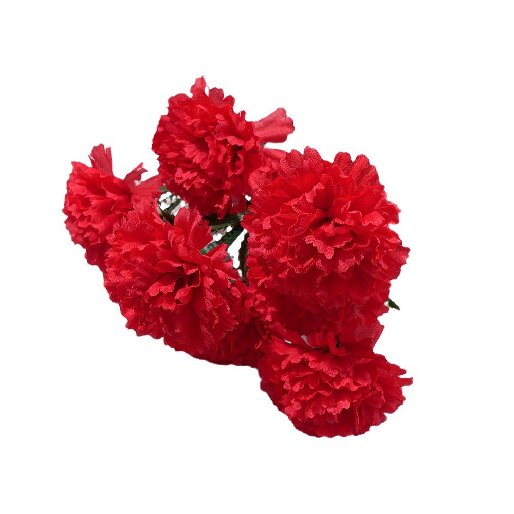 仿真花7头水草康乃馨小把花婚庆花材店内摆设花艺绢花批发成品假白底实物图