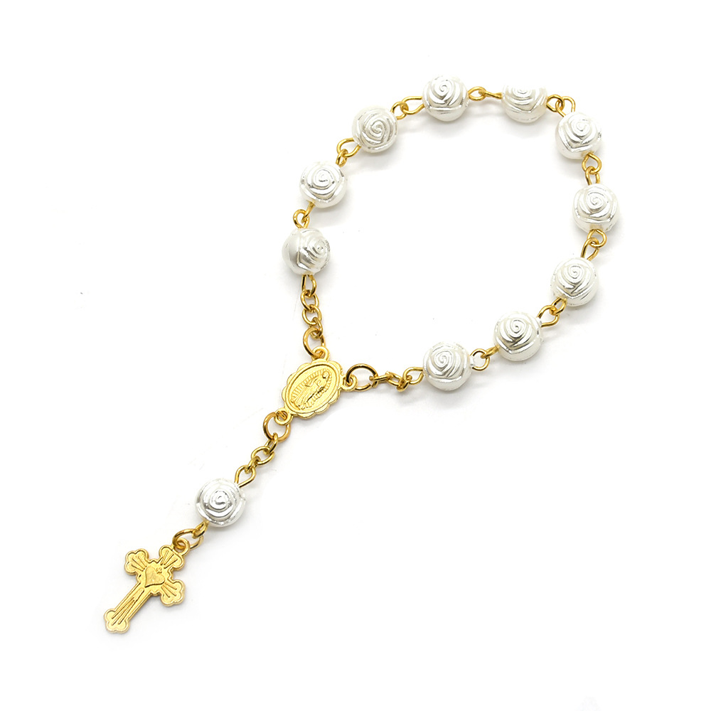 Amazon Europe and America cross-border wholesale prayer bead bracelets, heart angel wing bracelets, rose and pearl bracelets details Picture