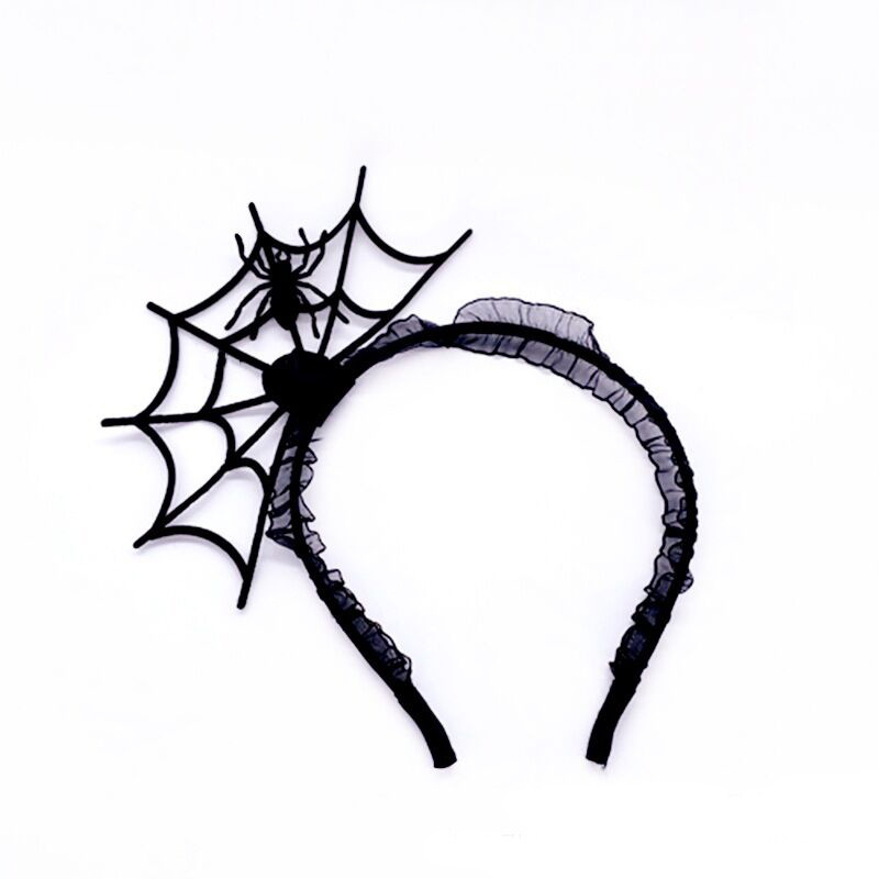 Halloween devil headband, party costume, creative spider web dance headband, Ghost Festival decoration props, bat headband Specification image