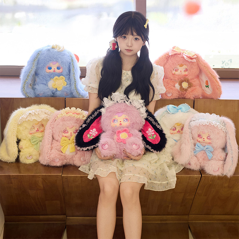 Three Little Furry Rabbits, 680-piece plush blind box collectible figurines, cute collectible pendants Specification image