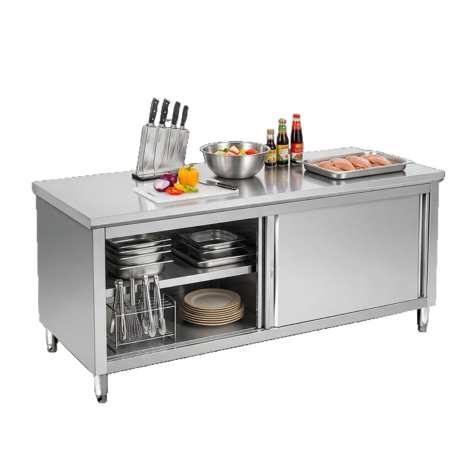 Direct sales from the manufacturer of commercial stainless steel workbenches, kitchen thickened operation tables, and dedicated storage racks for hotel and canteen kitchens Item Picture