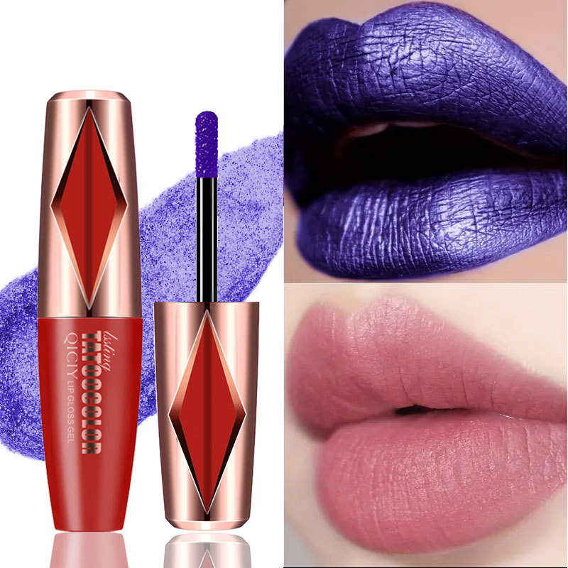 Cross-border exclusive QICIY color peel-off lip gloss, non-fading, non-sticking to cups, waterproof, long-lasting, natural lip gloss lipstick wholesale Specification image