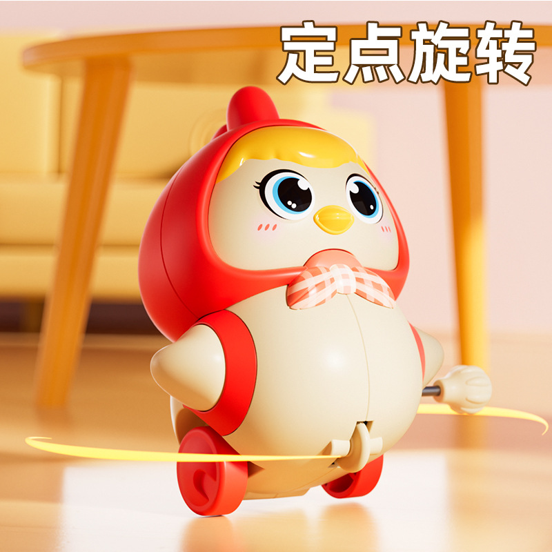 The mother hen for protecting her chicks winds up the spring, follows the mother hen to swing, and the magnetic attraction attracts the chicks. A children's educational early teaching climbing toy Application Scenario