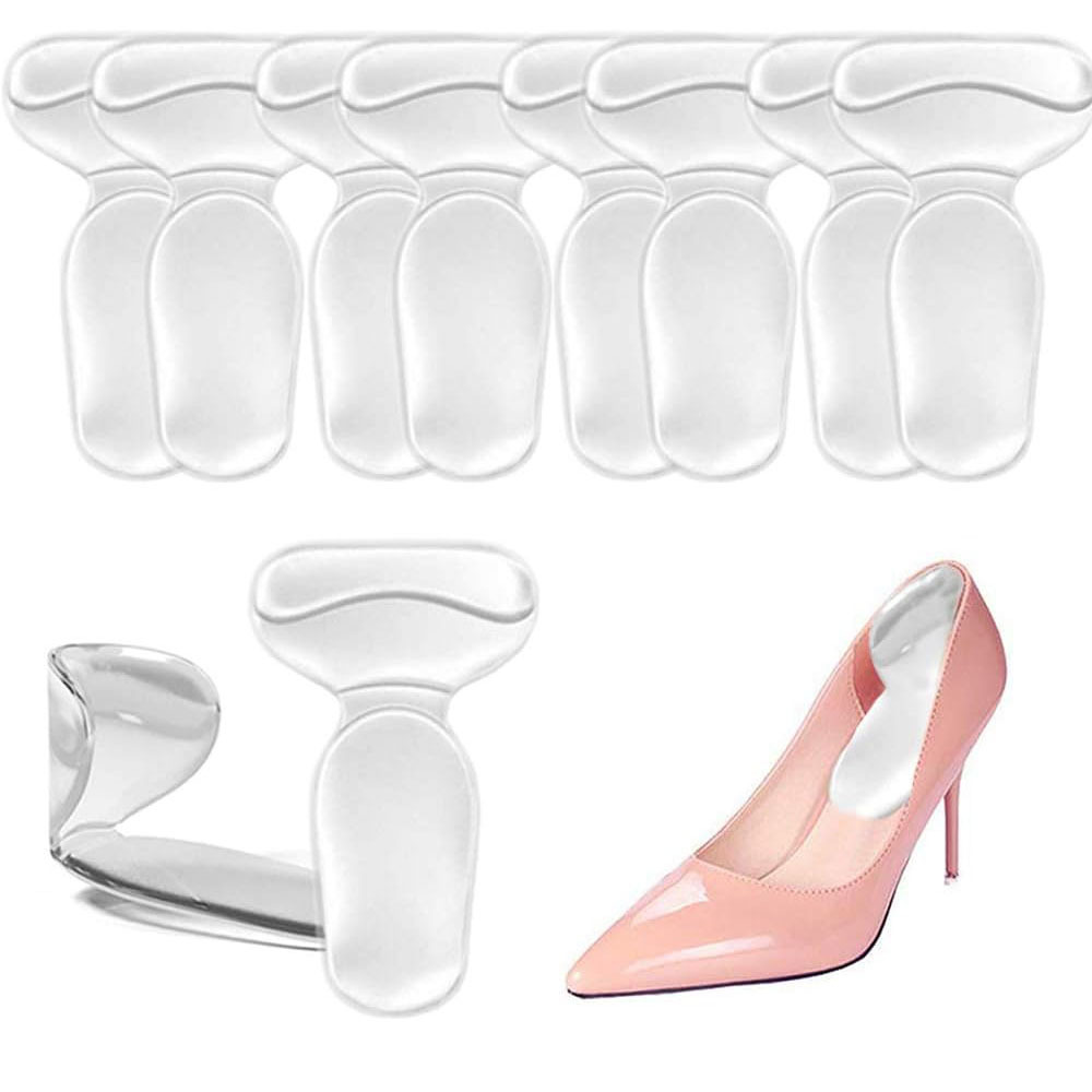 Transparente invisible en forma de T rear seguidor engrosado no seguidor dos en uno talón de silicona amortiguador de choque anti-abrasión cojín de media talla Specification image