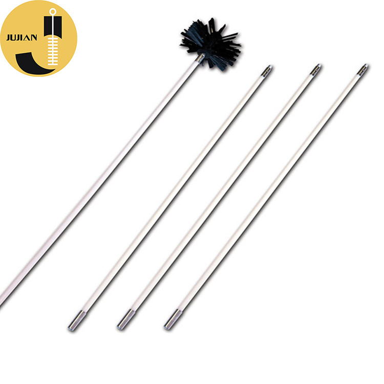 Jujian European and American pipe cleaning brush, POM rod, nylon brush head, sturdy tool brush, export duct machine brush, chimney brush Specification drawing