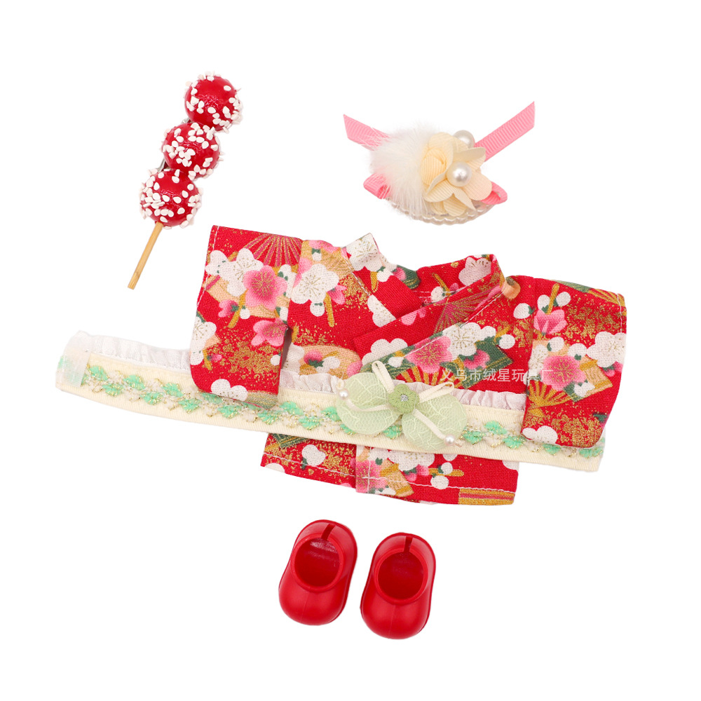New Japanese-style cherry blossom kimono set for kids, cute KT cat labub doll, Mengqiqi doll costume Item Picture