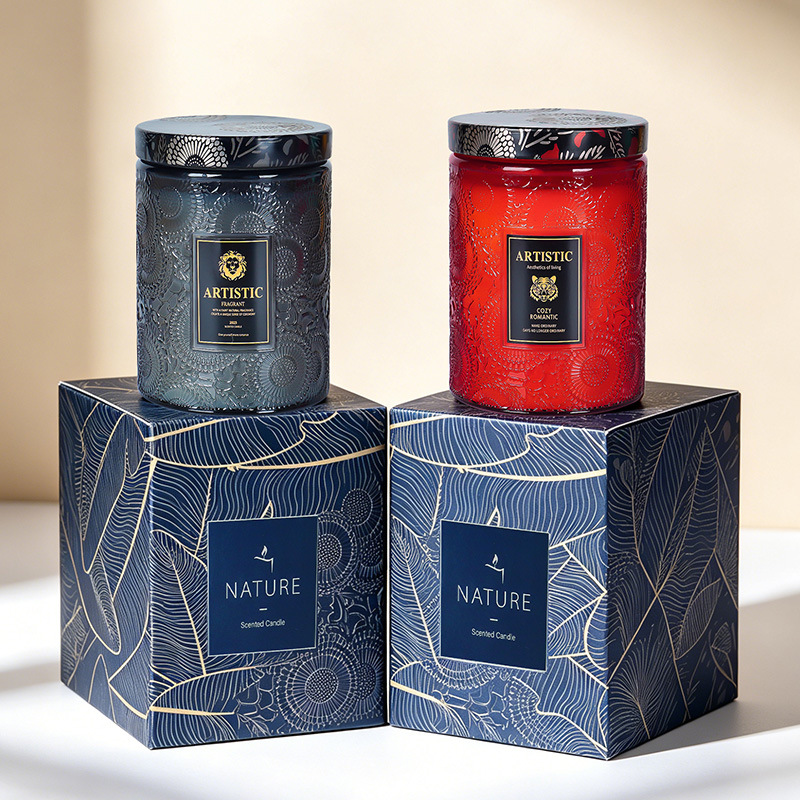The source factory processes and customizes large-capacity embossed glass cups, scented candles, and handcrafted soy wax for odor removal across borders Specification image