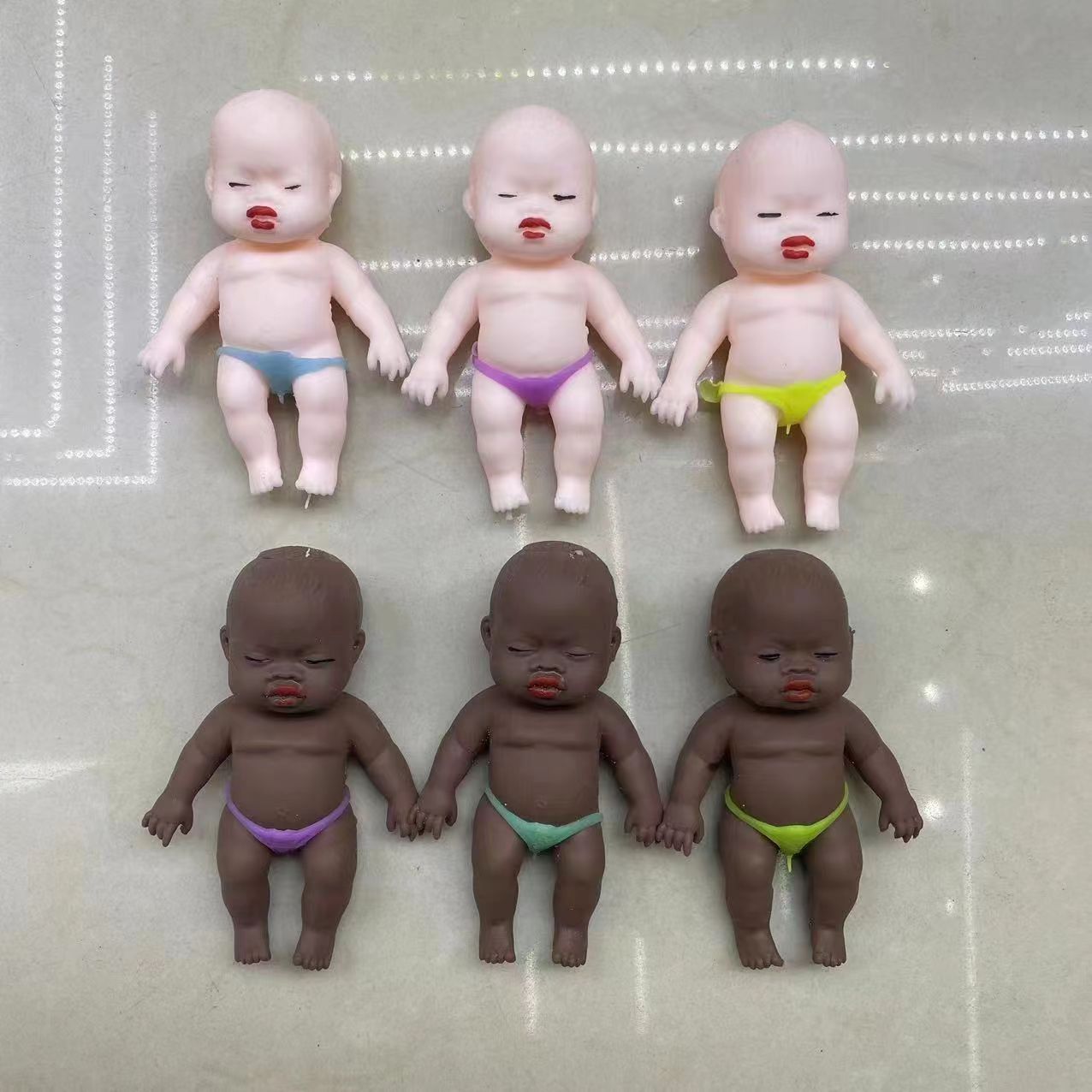 Ugly Doll Pinching Fun Slow Rebound Black Doll Ugly Cute Toy Lala Fun Rubber Black Leather Doll in the palm details Picture