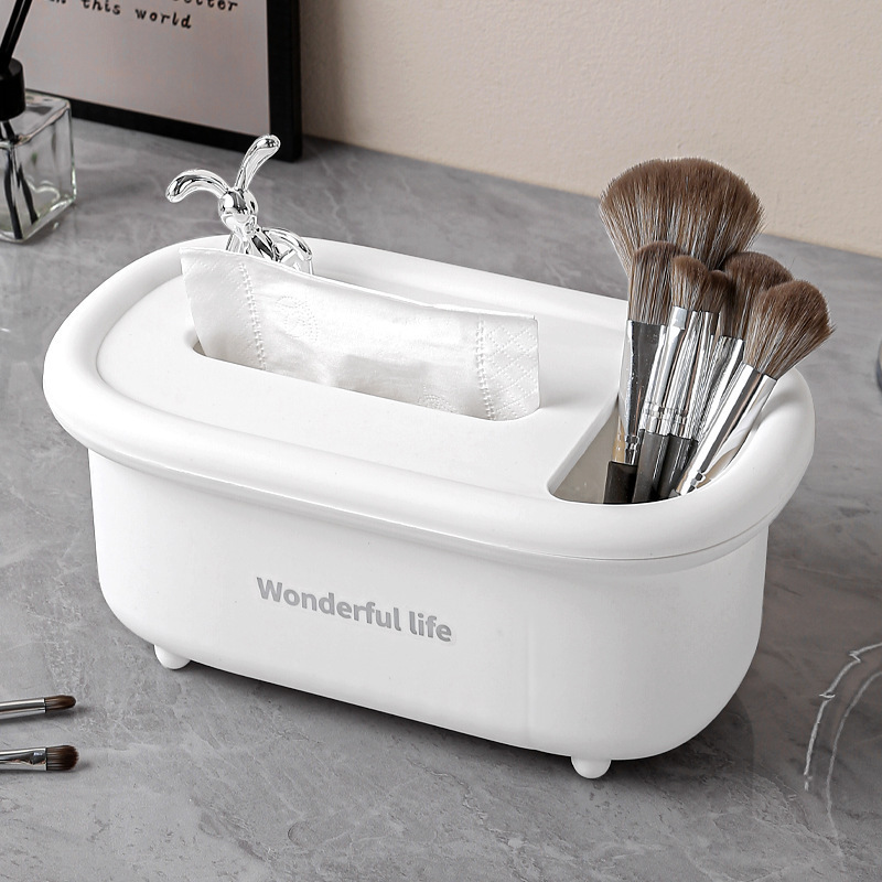 Living room coffee table, desktop tissue storage box, multi-functional, fashionable and simple home dust-proof storage box, napkin tissue box details Picture