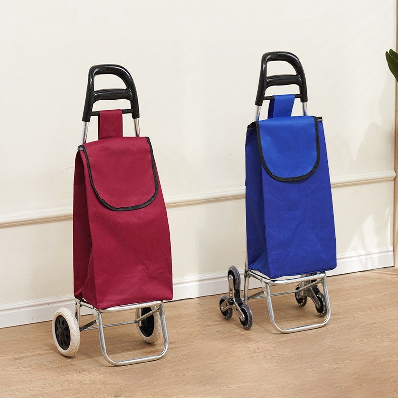 The grocery shopping trolley can climb stairs. The portable shopping cart can be printed with a logo. It is a hand-pushed trolley for the elderly to buy groceries Application Scenario