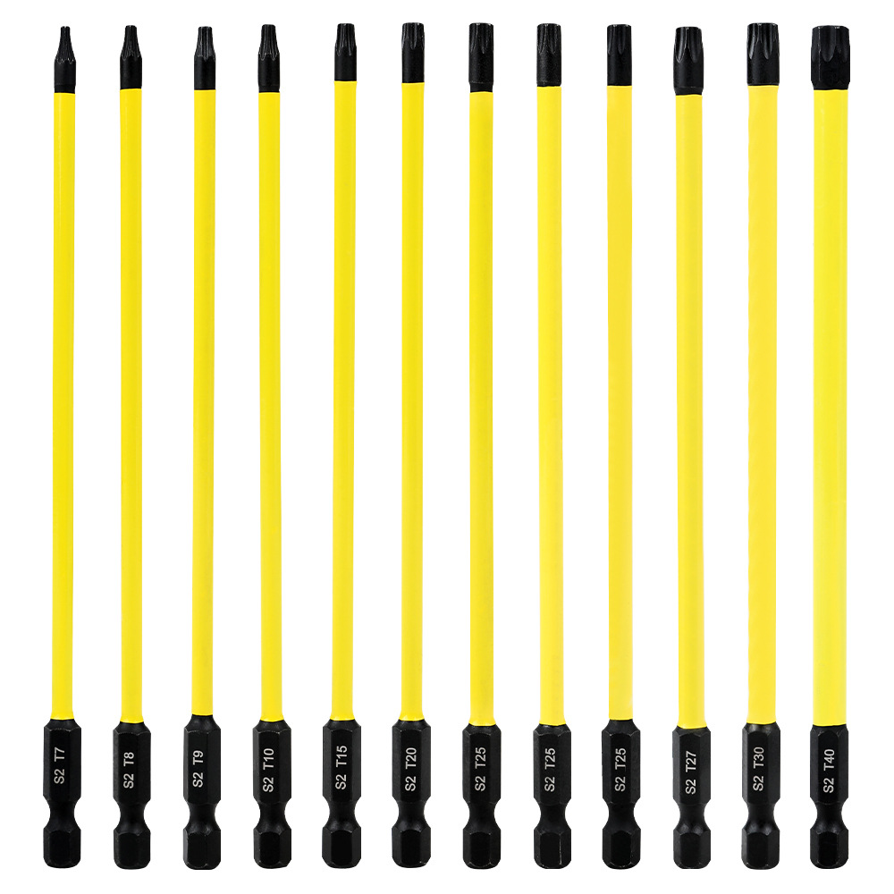 Six-star Plum Blossom toe set 12-piece 150mm Six-star plum Blossom toe set T7-T40 phosphated yellow leather Item Picture