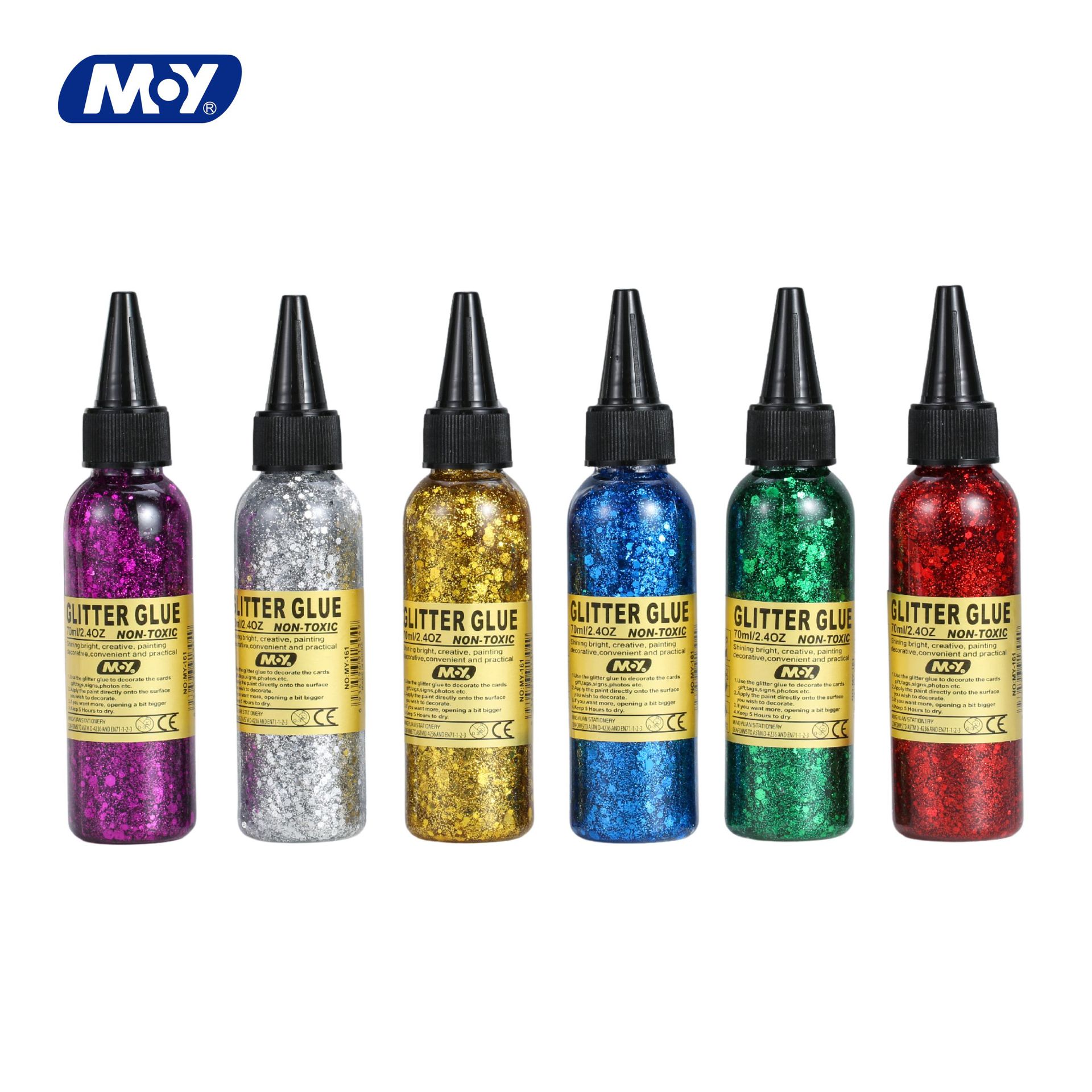 闪光胶水绘画涂色金葱diy儿童贺卡美术颜料胶笔装饰软陶免烤闪粉