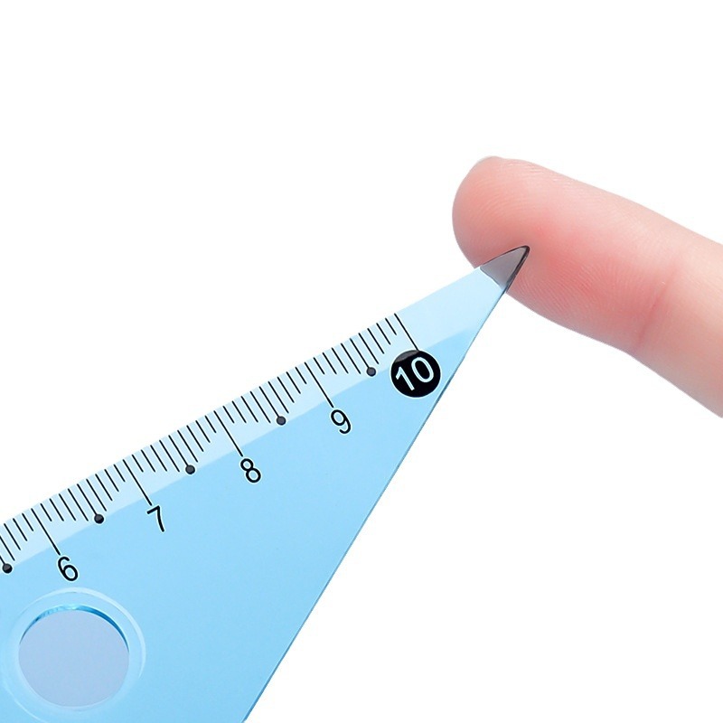 Student 15/20cm flexible ruler, flexible sleeve ruler, straight ruler, set of square, protractor, ruler, measuring and drawing four-piece set Item Picture