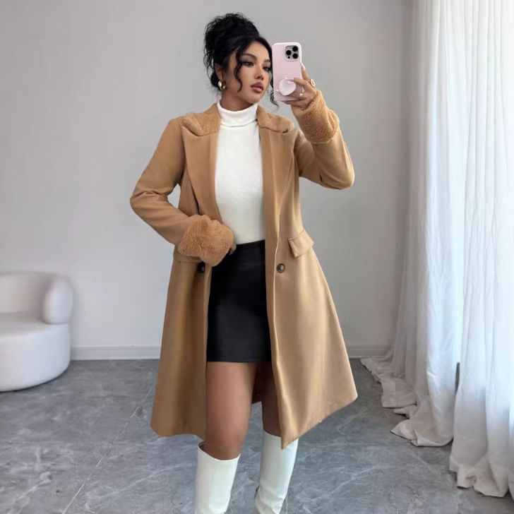 大衣/羊绒大衣/白大褂/黑色羊绒大衣/清仓尾货细节图