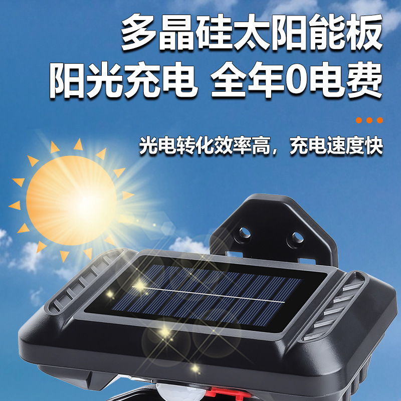 新跨境太阳能感应灯高亮LED可旋转壁灯户外光控防水道路庭院路灯细节图