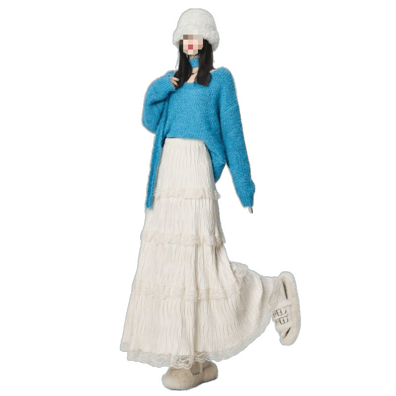 羽绒服/衣服/a字裙半身裙/毛尼料裙子/女装白底实物图