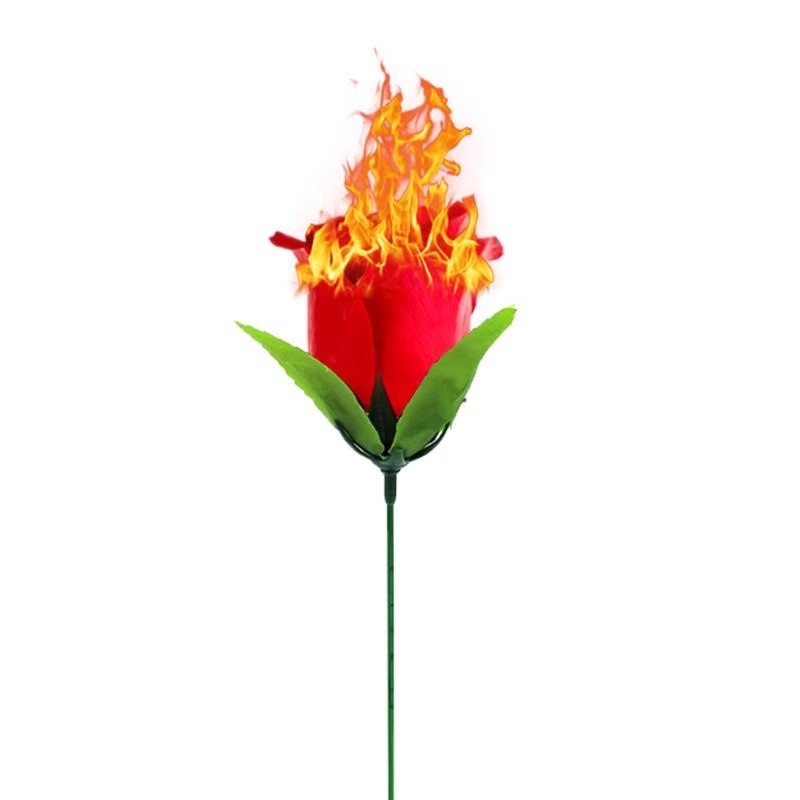 火把变玫瑰花 空手出花 火变玫瑰 年会舞台泡妞近景魔术道具套餐白底实物图