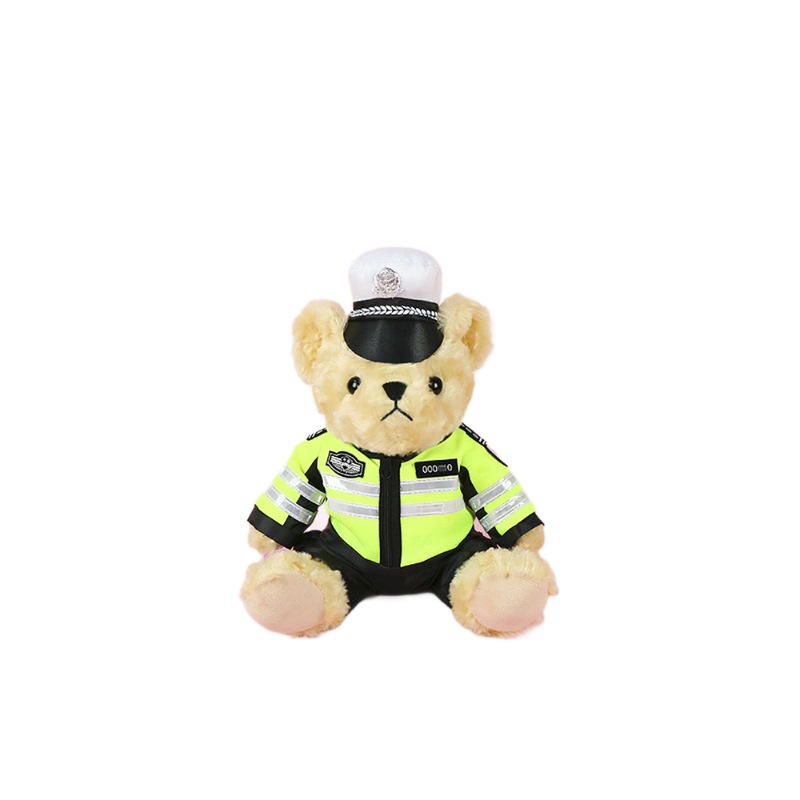 Police bear plush toys, special police and firefighter bear dolls, uniforms, traffic police teddy bear dolls wholesale Item Picture
