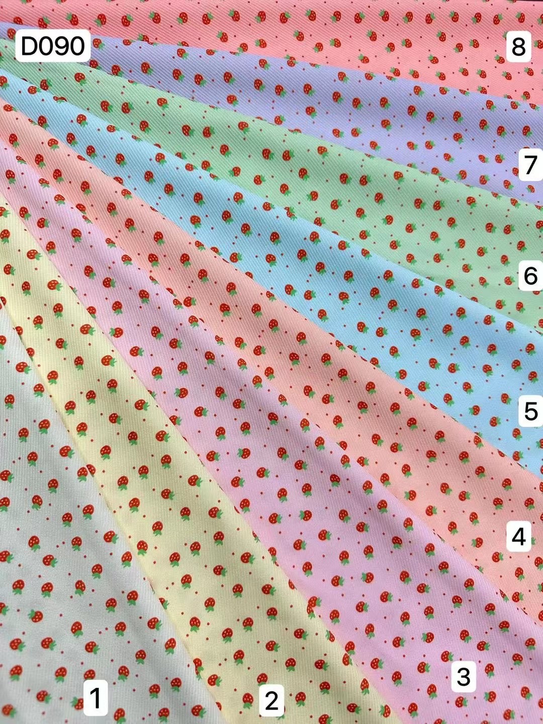 Printed fabric, twill strawberry pattern clothing fabric, hair accessory fabric, bag fabric, shoe flower fabric, scarf fabric
