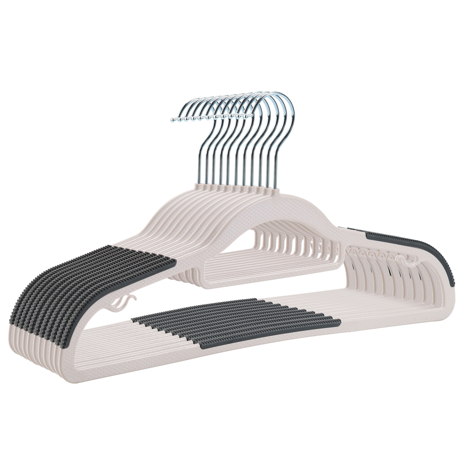 家用晾衣架挂衣衣橱无痕防滑衣服架防衣柜肩角双位批发干湿两用