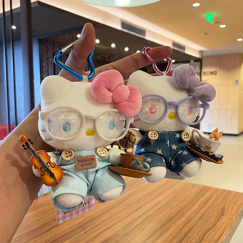 hellokitty small pendant, plush toy, bag pendant, cute kitty genuine keychain pendant