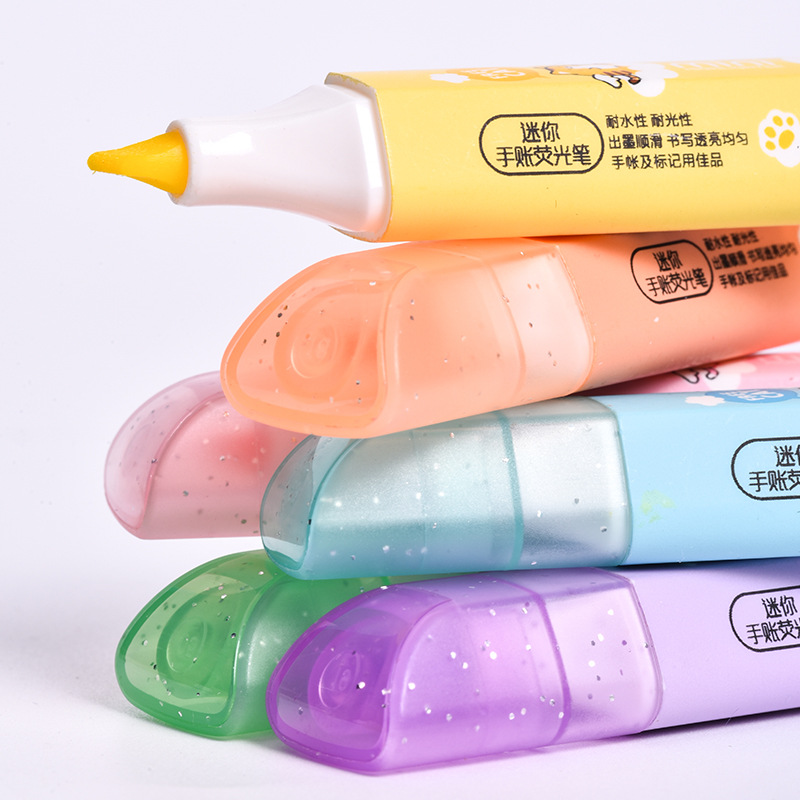 Small wholesale of Weiya Hui mini Highlighters, soft-tipped planner Highlighters 053, six-color highlighters Application Scenario