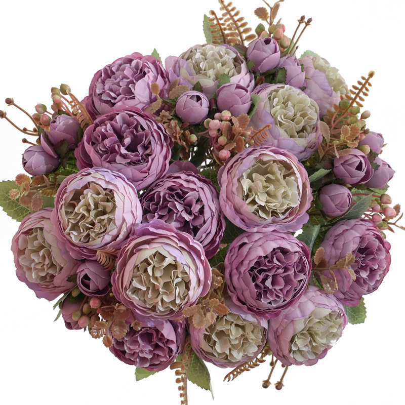 仿真花假花束 7叉欧式洋牡丹 家居婚庆装饰花瓶插花绢花玫瑰芍药详情图5