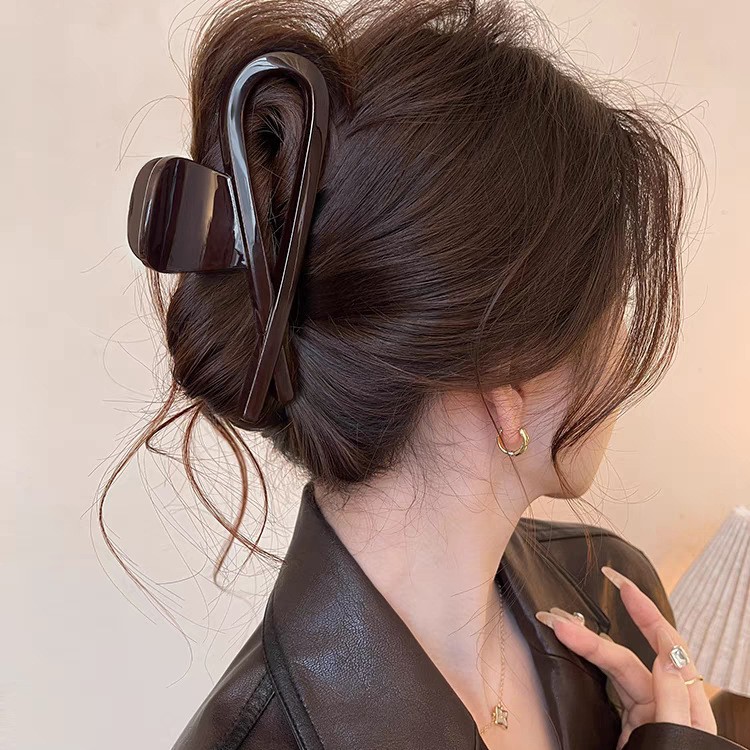 2025 New retro style, versatile grabber, women's high-end back head hair clip, shark clip hair clip headwear details Picture