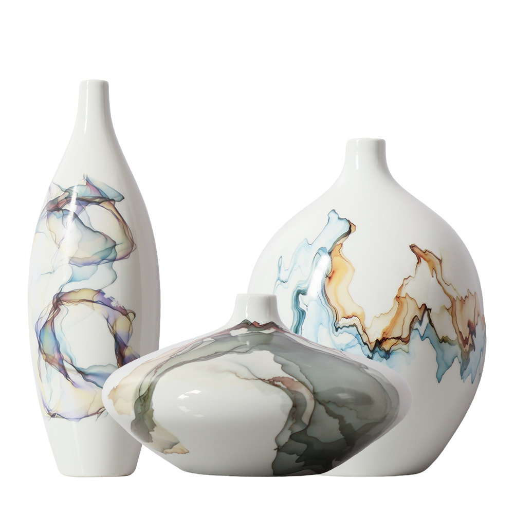 2026 New Chinese-style dry flower arrangements, ceramic flower arrangements, hotel living room, TV cabinet, entrance hall decorative handicrafts and ornaments Item Picture