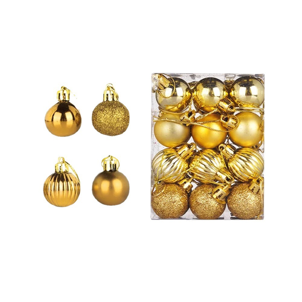 New Christmas style, 24 electroplated plastic balls, classic Christmas ball pendant, Christmas tree hanging decoration set Item Picture
