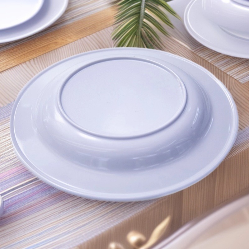 Custom-made white round melamine tableware, melamine plates, melamine sets, buffet bowls and plates for foreign trade Application Scenario