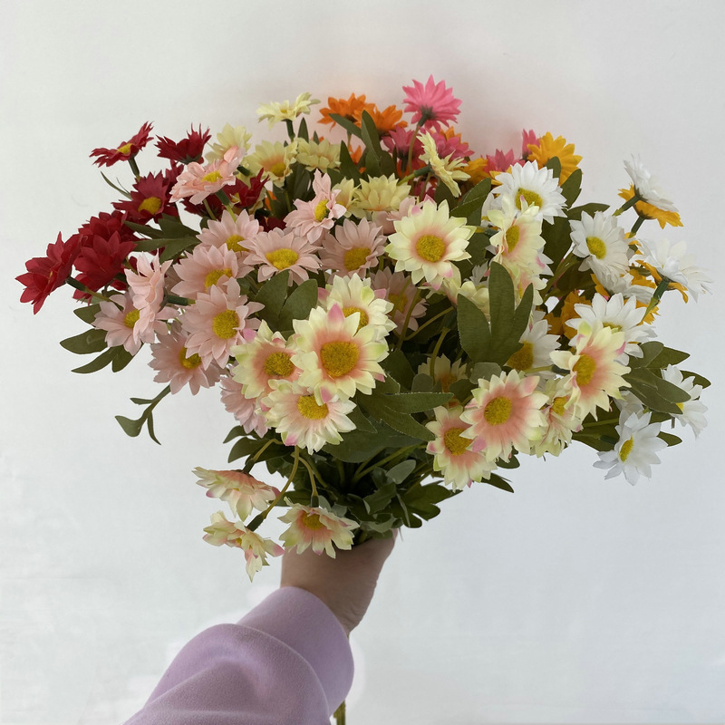 仿真花DIY发饰配件/假花/5朵塑膠花/仿真花/假花批发产品图
