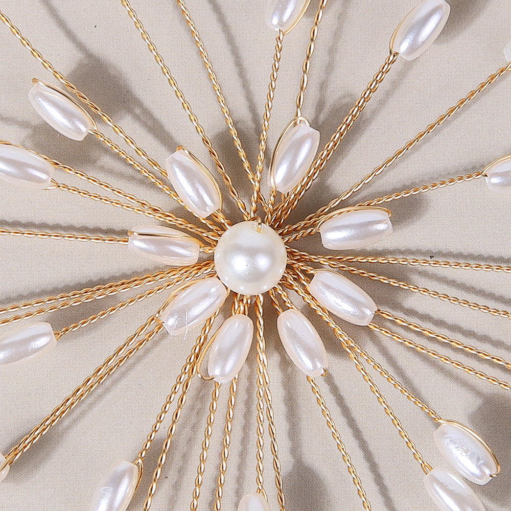 Hand-woven pearl flower clothing accessories, retro copper wire brooches, hat ornaments, silk pendant accessories, DIY hair accessories Application Scenario