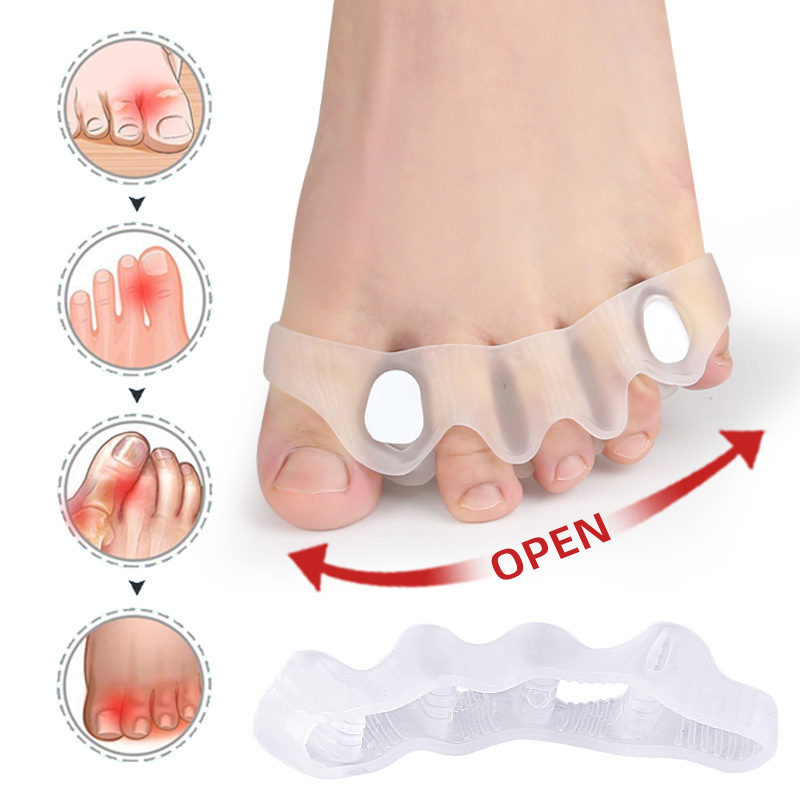 Five-hole toe separator for hallux valgus, bigfoot bone overlapping toe orthosis, detachable sponge plug foot separator Item Picture