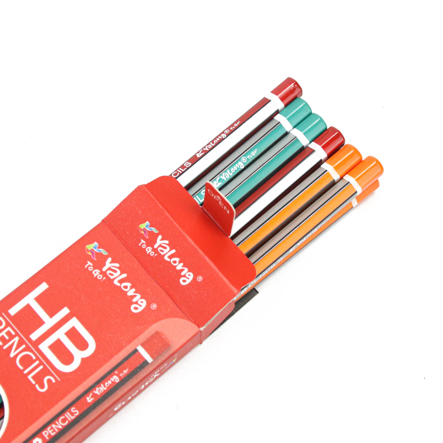 Yalong Cross-border Student New Stationery 12-piece hardcover color Box HB Standard Pencil Set Specification image