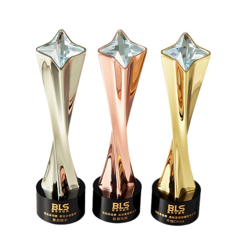 High-end metal trophies, anniversary celebration production, commendation, honor awarding gifts, wholesale, universal and in-stock trophies Item Picture